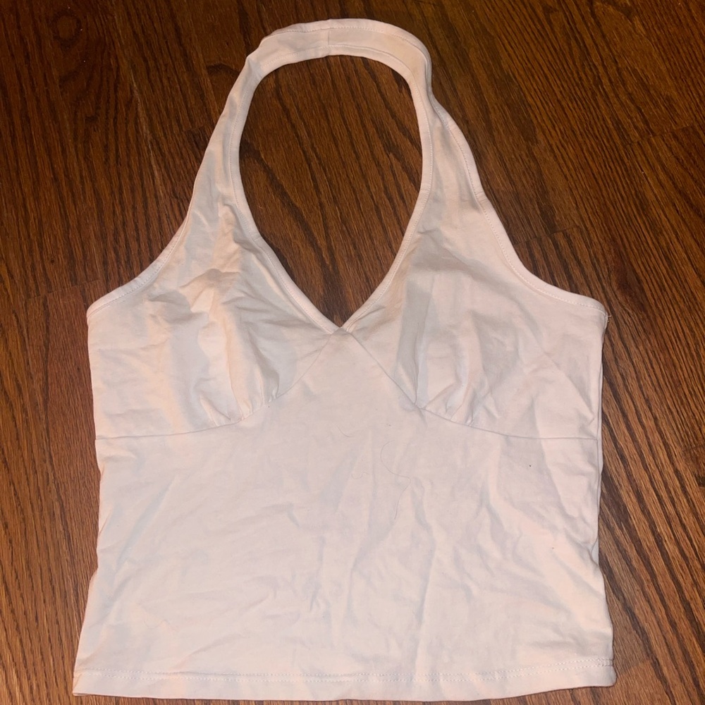 Ambiance Cream Halter Crop Top